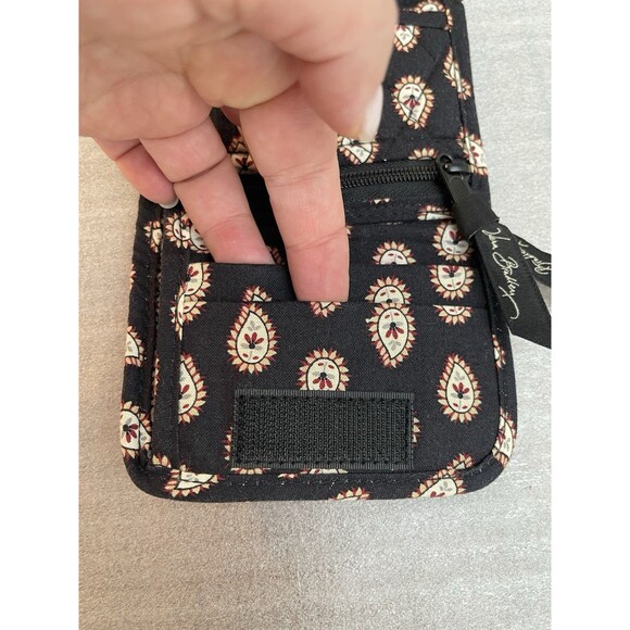 Vera Bradley Classic Black Tri-Fold Wallet Retired 2006 ID Coin Card Bill Slots - Picture 9 of 11